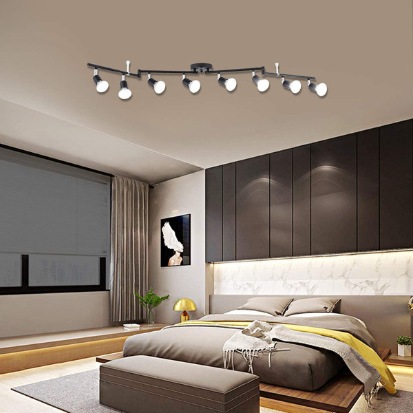 AIBOO 21'' 8 Light Swing Arm Track Lighting Track Kit with Dimmable